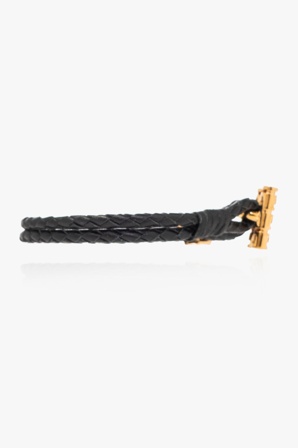 Versace Medusa Braided Bracelet In Black