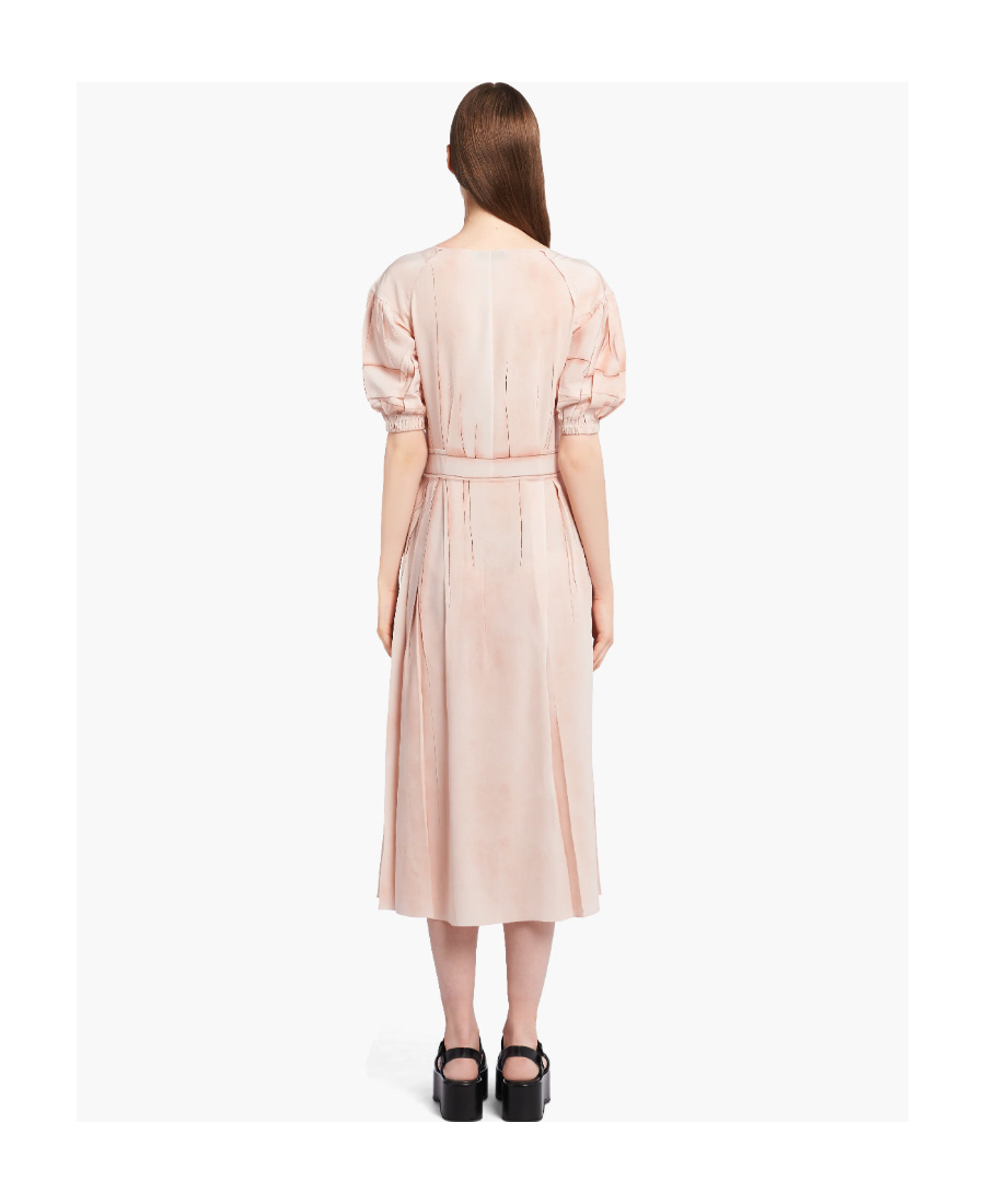Prada Logo-print Crepe Dress In Nude Pink