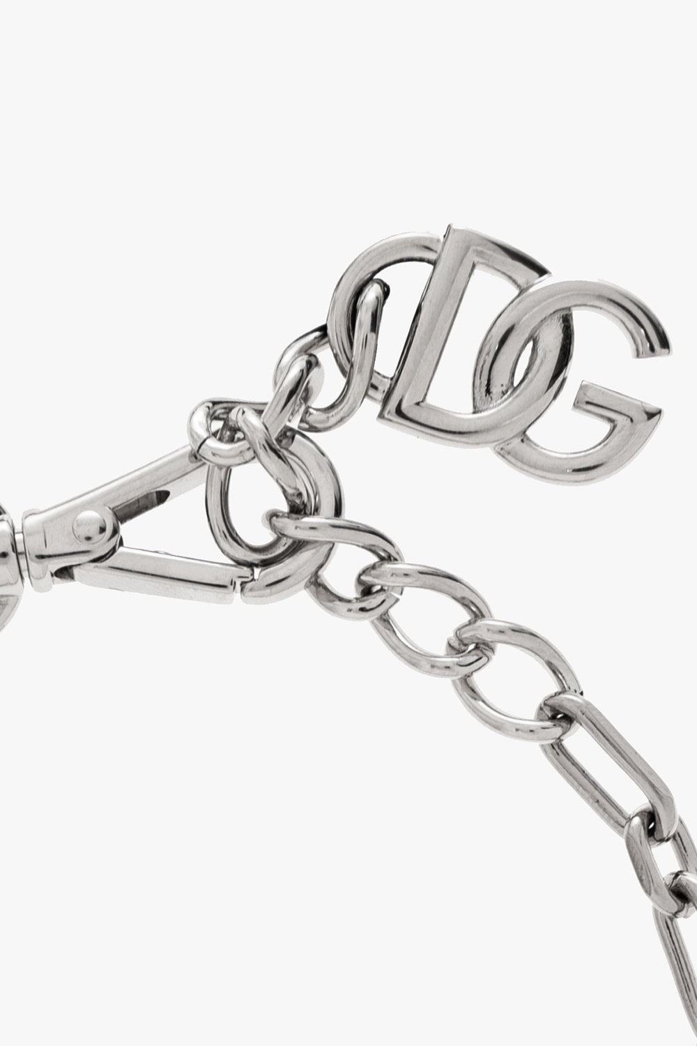 Dolce & Gabbana Logo-tag Chain-link Bracelet In Gray