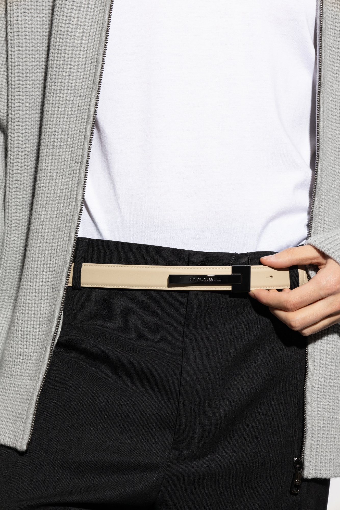 DOLCE & GABBANA DOLCE  GABBANA LOGO ENGRAVED BELT