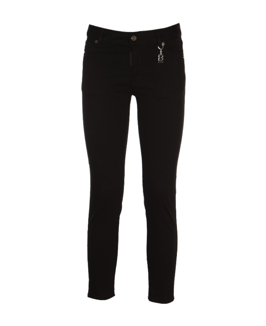 Dsquared2 Logo-plaque Tapered Jeans In Black