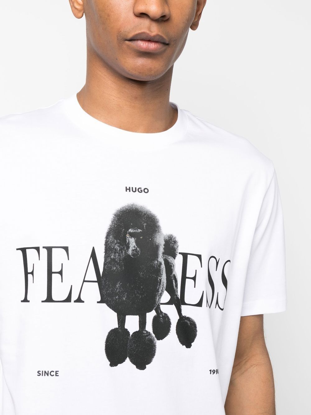 Hugo Boss Slogan-print Short-sleeve T-shirt In White