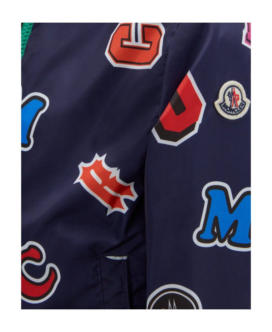 Moncler Letters Padded Hooded Jacket In Black