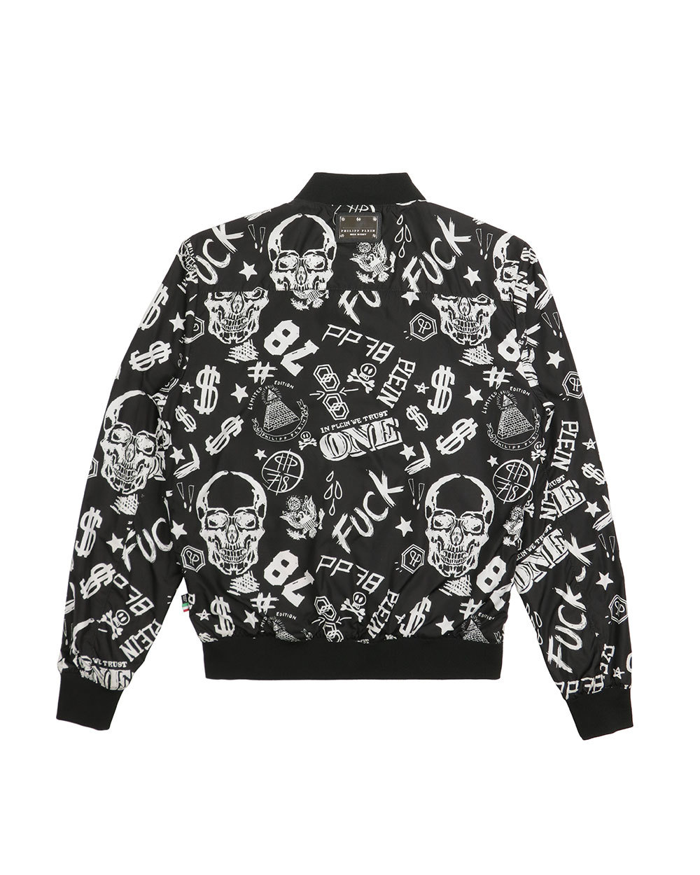 Philipp Plein Pattern Printed Casual Jacket In Black