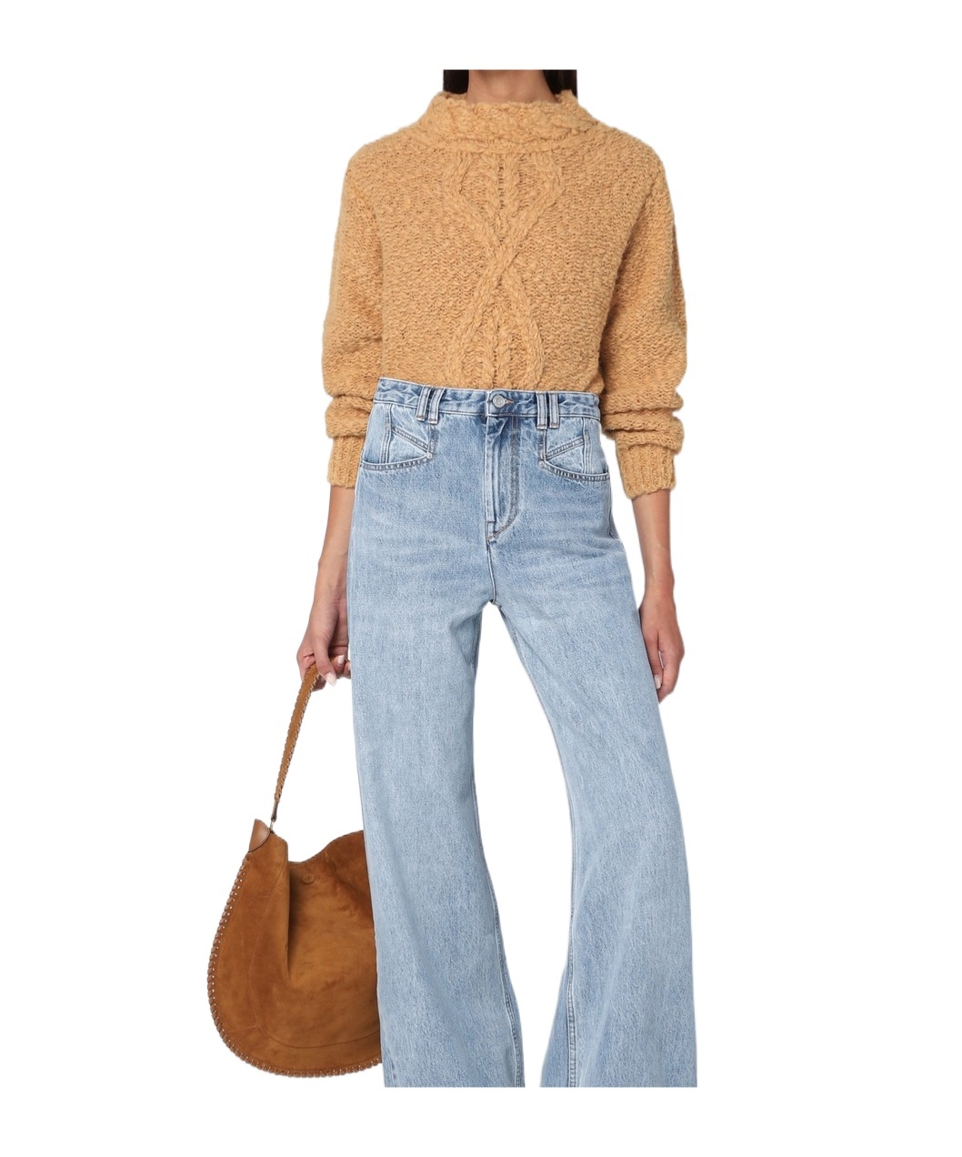 Isabel Marant Caramel-coloured Romane Sweater With Cable Knit Women In Brown
