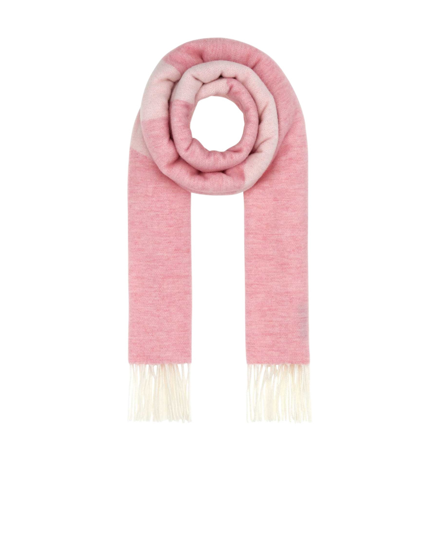 Apc Intarsia-knit Logo Scarf In Pink