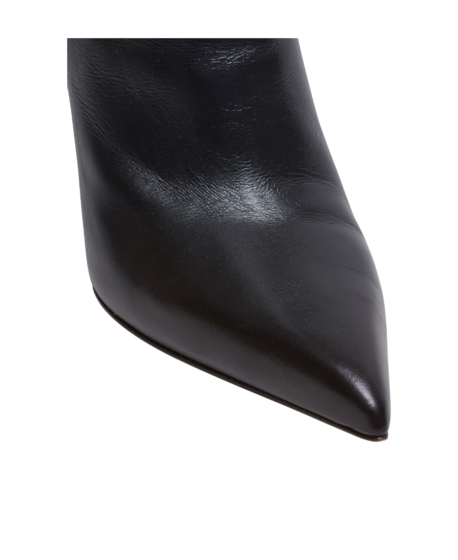 Balmain Sculpted-heel Patent-finish Leather Boots In Black