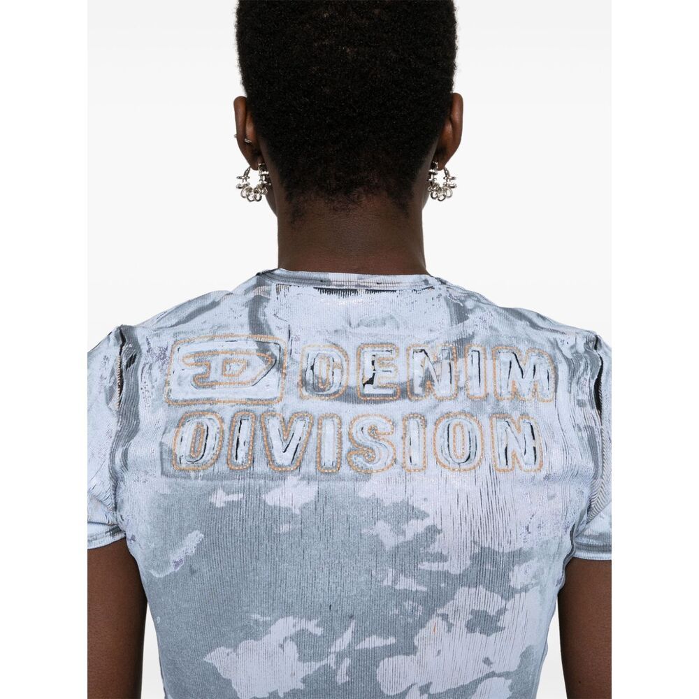 Diesel T-ele Abstract-print T-shirt In Blue