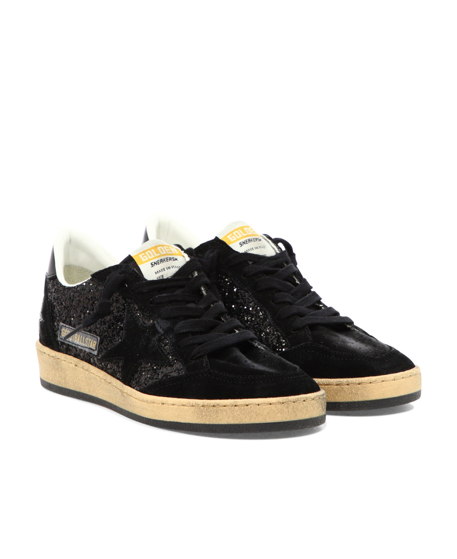 Golden Goose Deluxe Brand Women Ball Star Low-top Suede Sneakers With Used Effect In Black
