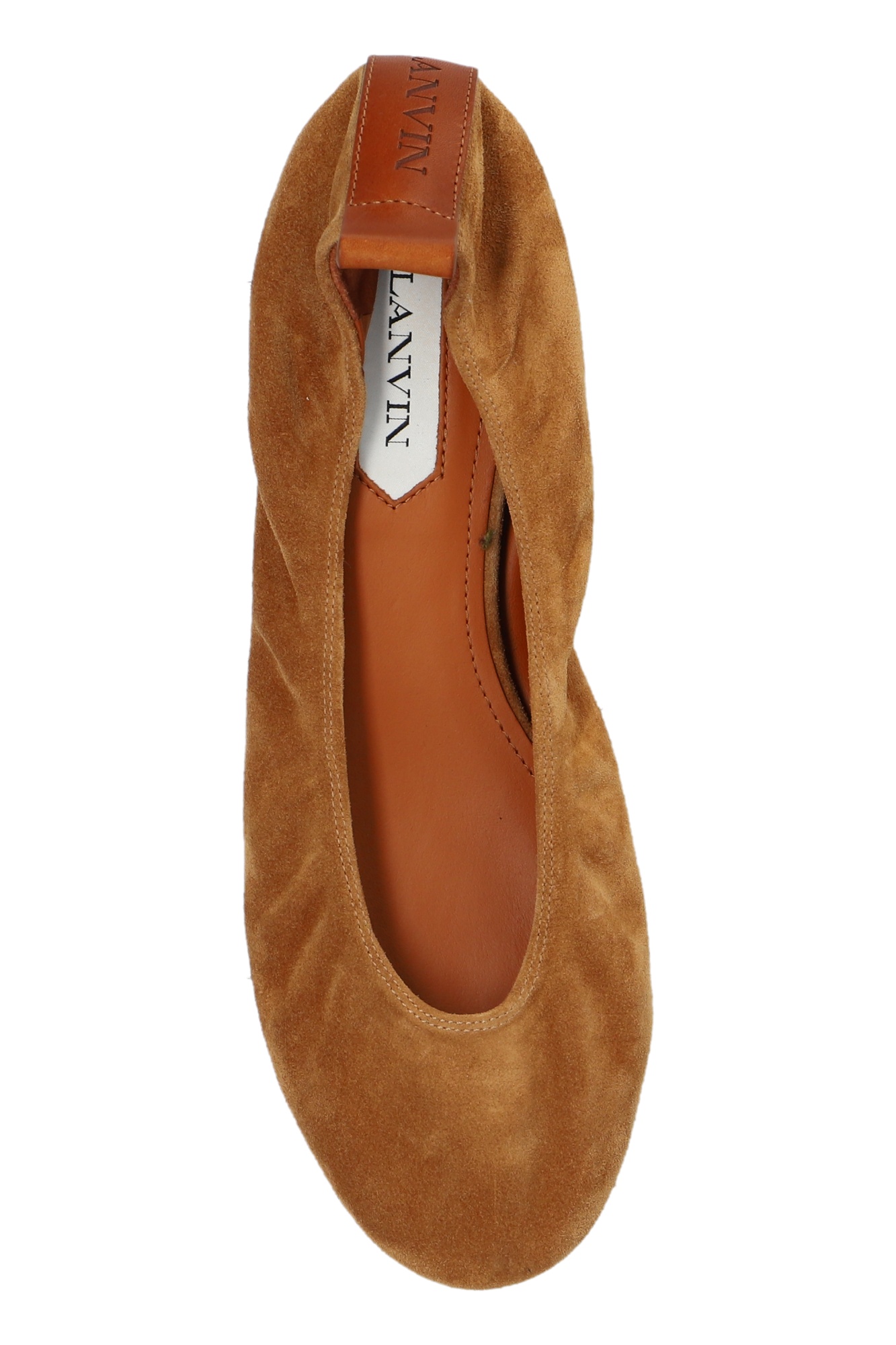 Lanvin Leather Ballerina Shoes In Brown