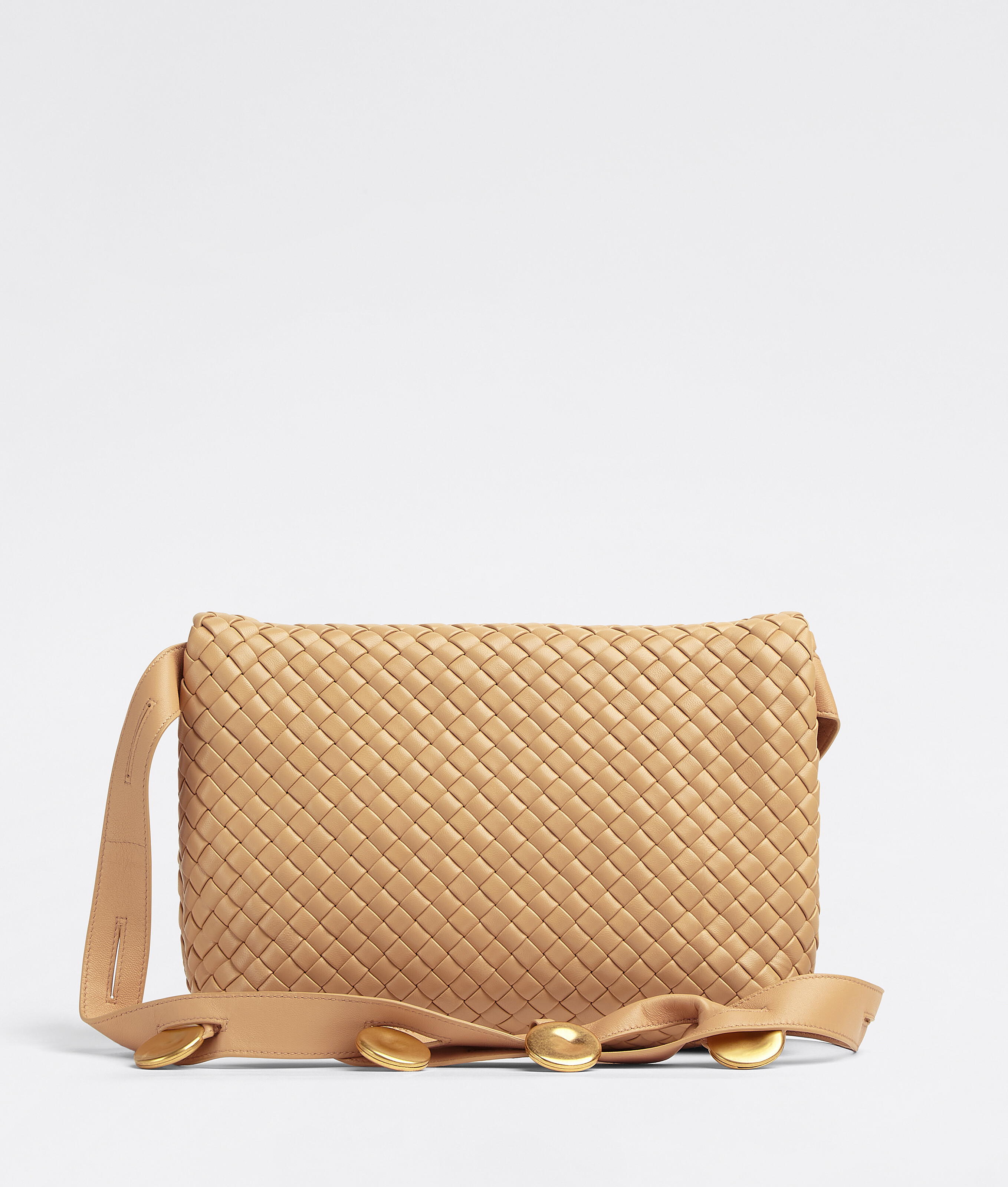 Bottega Veneta Folding Interwoven Shoulder Bag In Yellow
