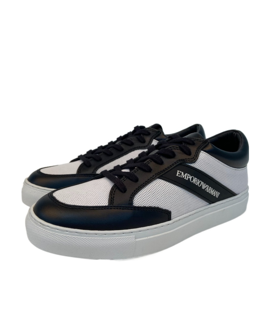 Emporio Armani Tie Casual Sports Shoes In Black