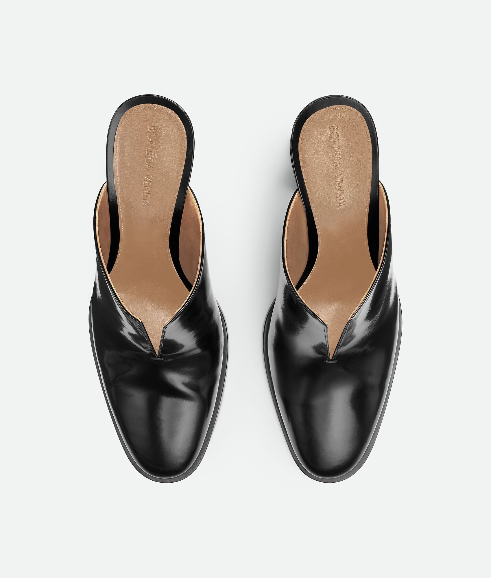 Bottega Veneta Womens Black Cha Cha 100 Leather Curved-heel Mules In Black