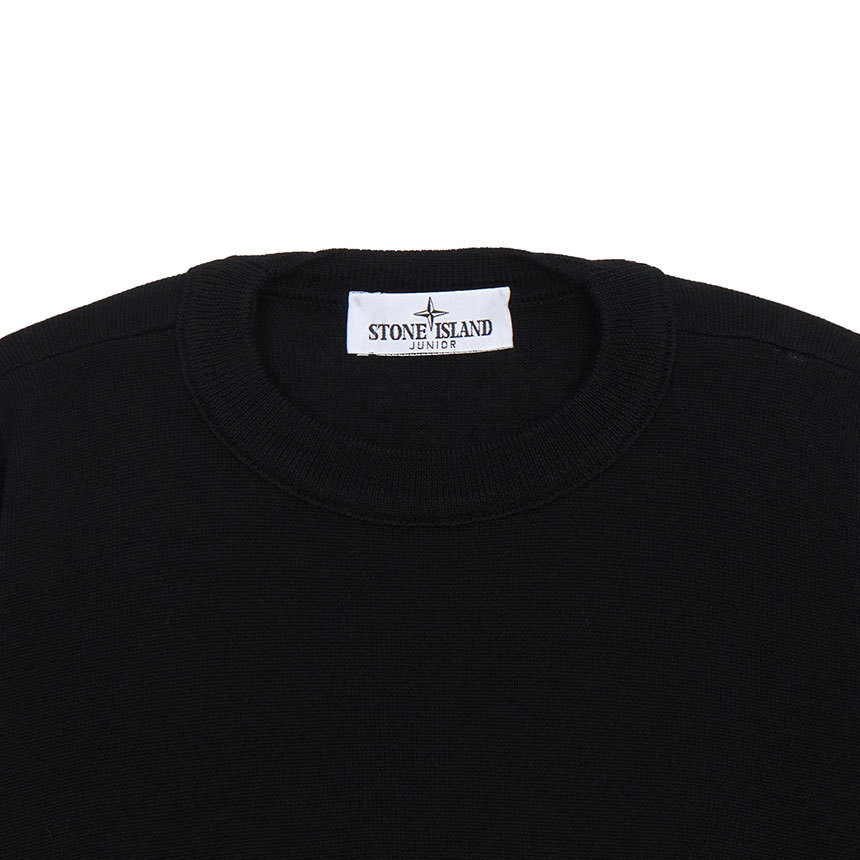 Stone Island Knit Crewneck Jumper In Pure Lightweight Wool In Black