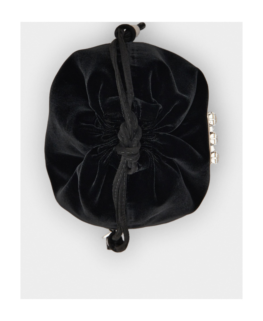 Roger Vivier Embellished Drawstring Mini Bucket Bag In Black