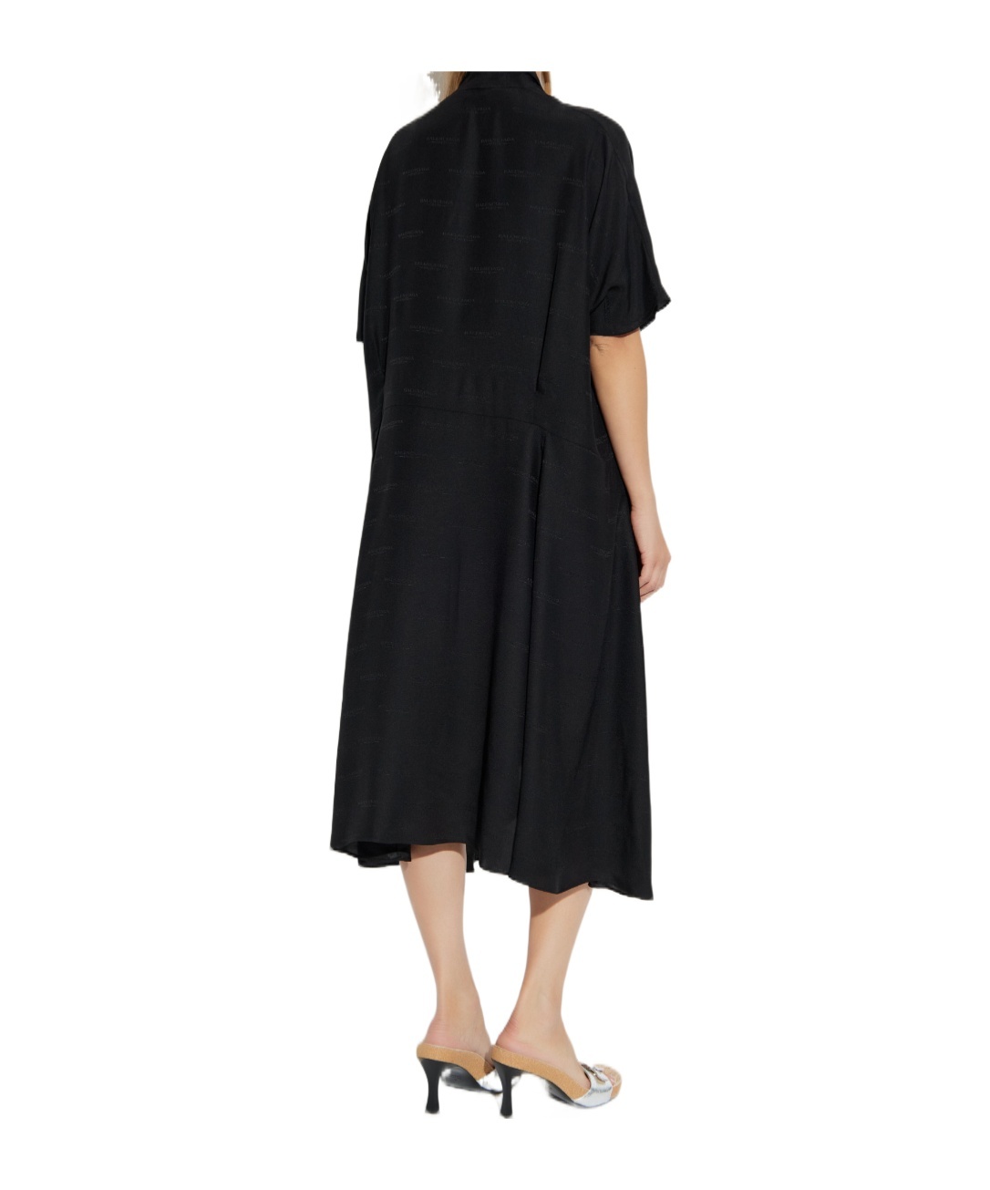Balenciaga Silk Dress In Black