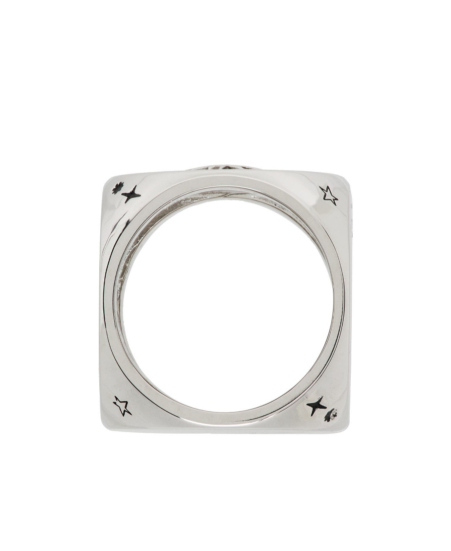 We11 Done Logo Ring In Gray