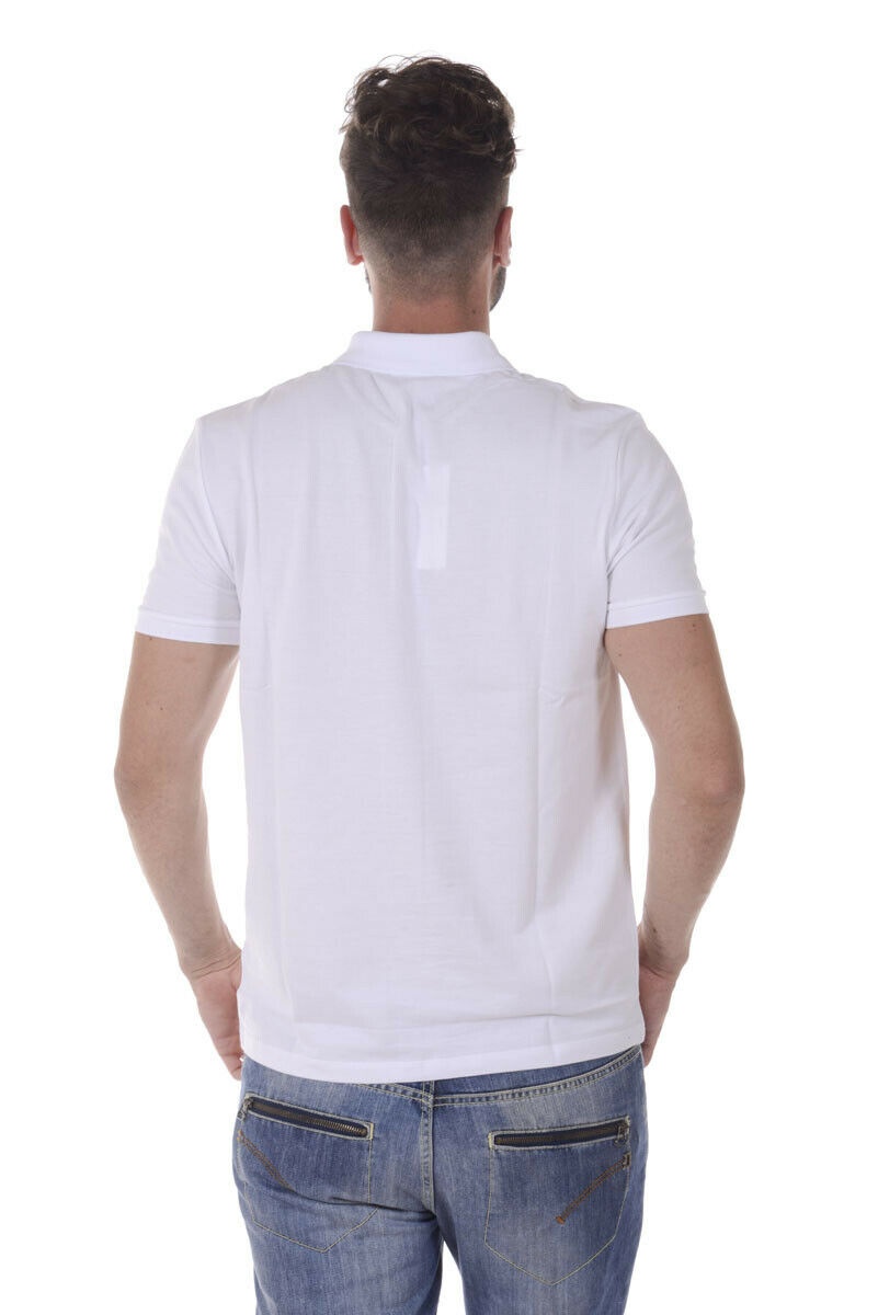 Versace Logo Short-sleeved Polo Shirt In White