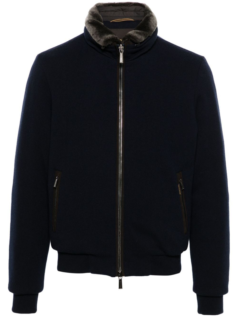 Moorer Zip-up Fleece Jacket In Black