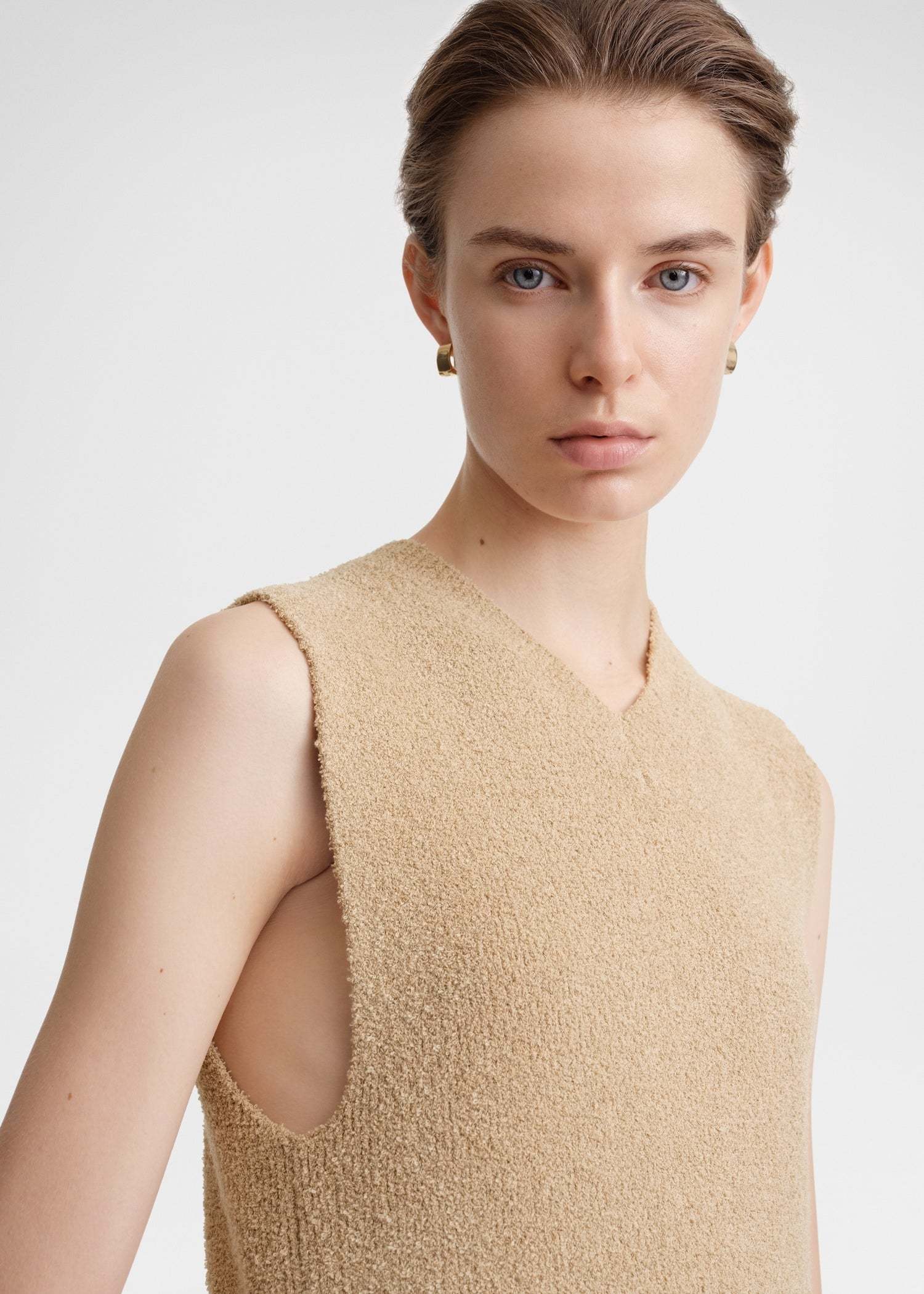 Totême V-neck Terry-cloth Vest In Nude