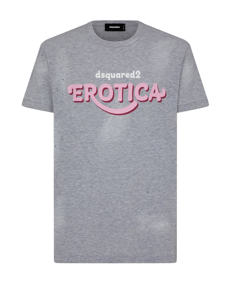 Dsquared2 Erotica Cotton T-shirt In Gray