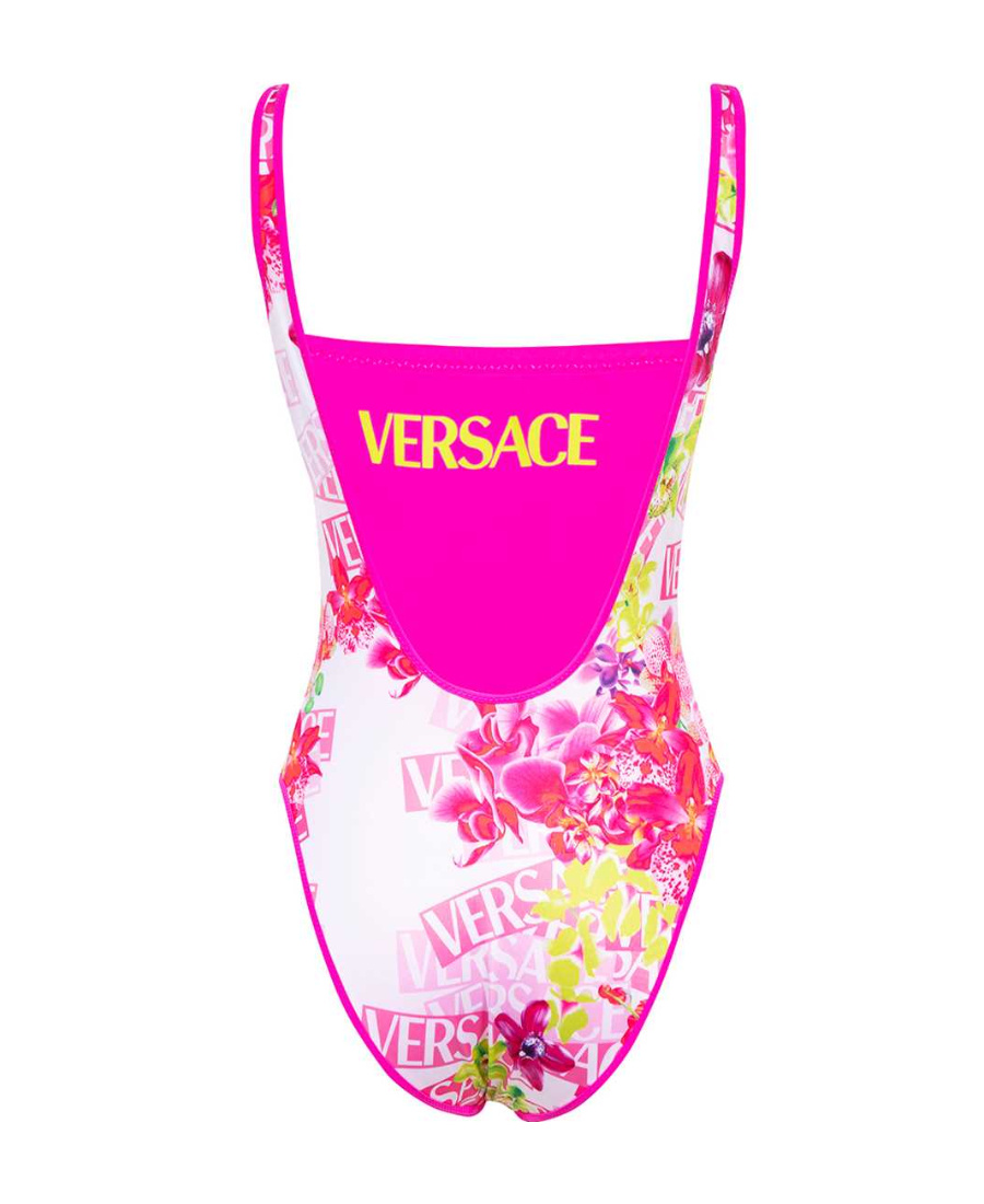 VERSACE ORCHID-PRINT REVERSIBLE SWIMSUIT 