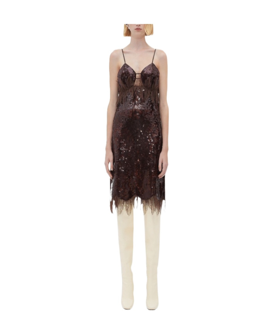 BOTTEGA VENETA BOTTEGA VENETA SEQUINNED LACE-DETAILED DRESS