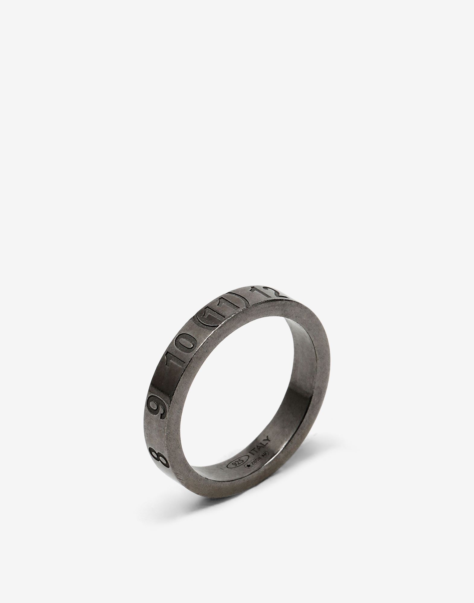 Maison Margiela Logo Embossed Ring In Black