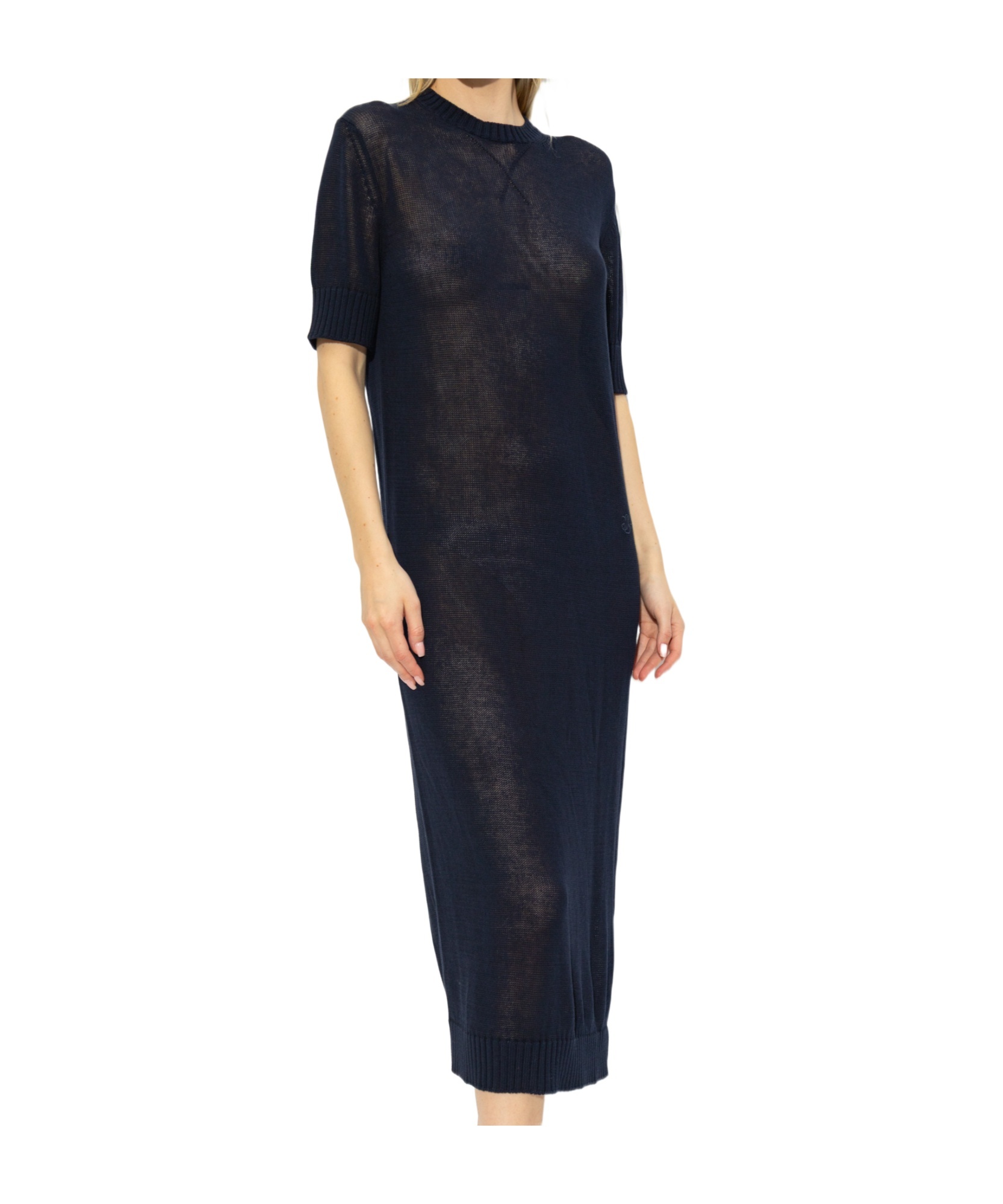 Jil Sander Knitted Midi Dress In Blue