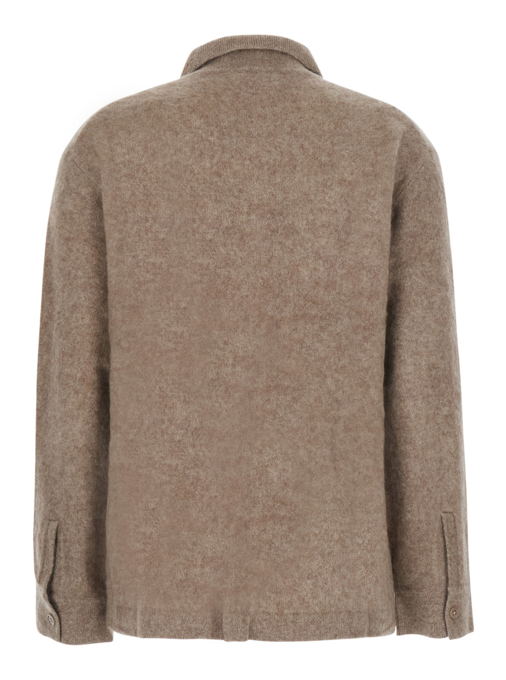 P.a.r.o.s.h Button-front Long-sleeve Wool Cardigan In Brown