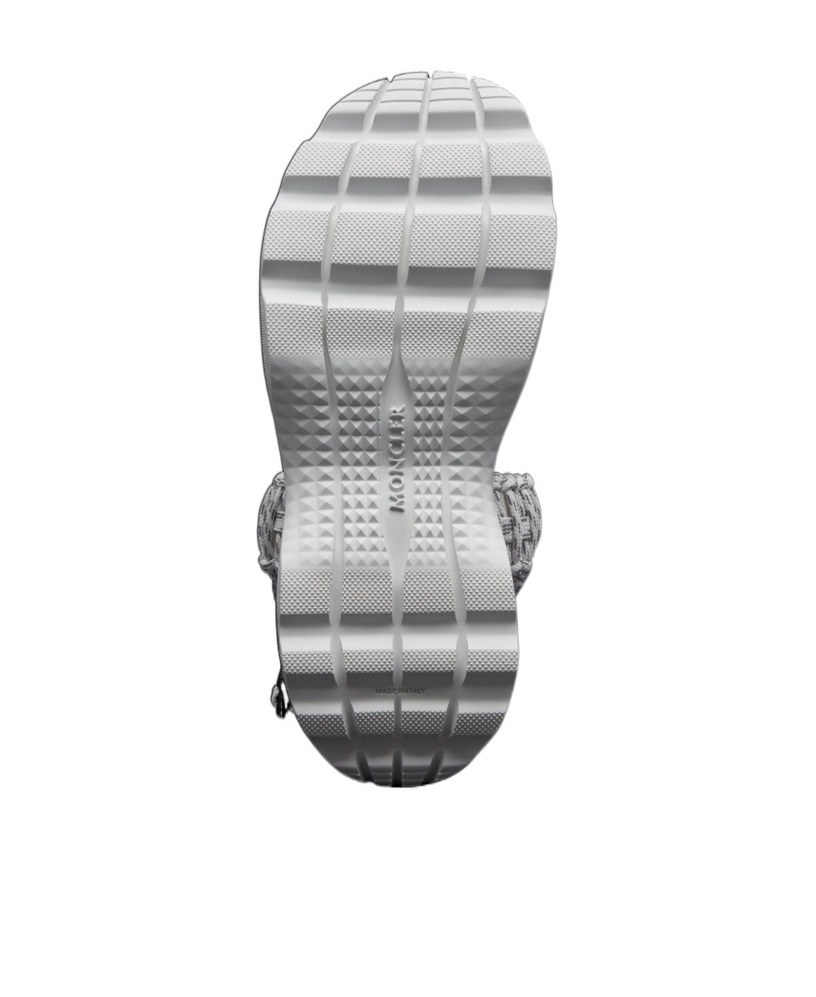 Shop Moncler Belay Woven Sandals In White