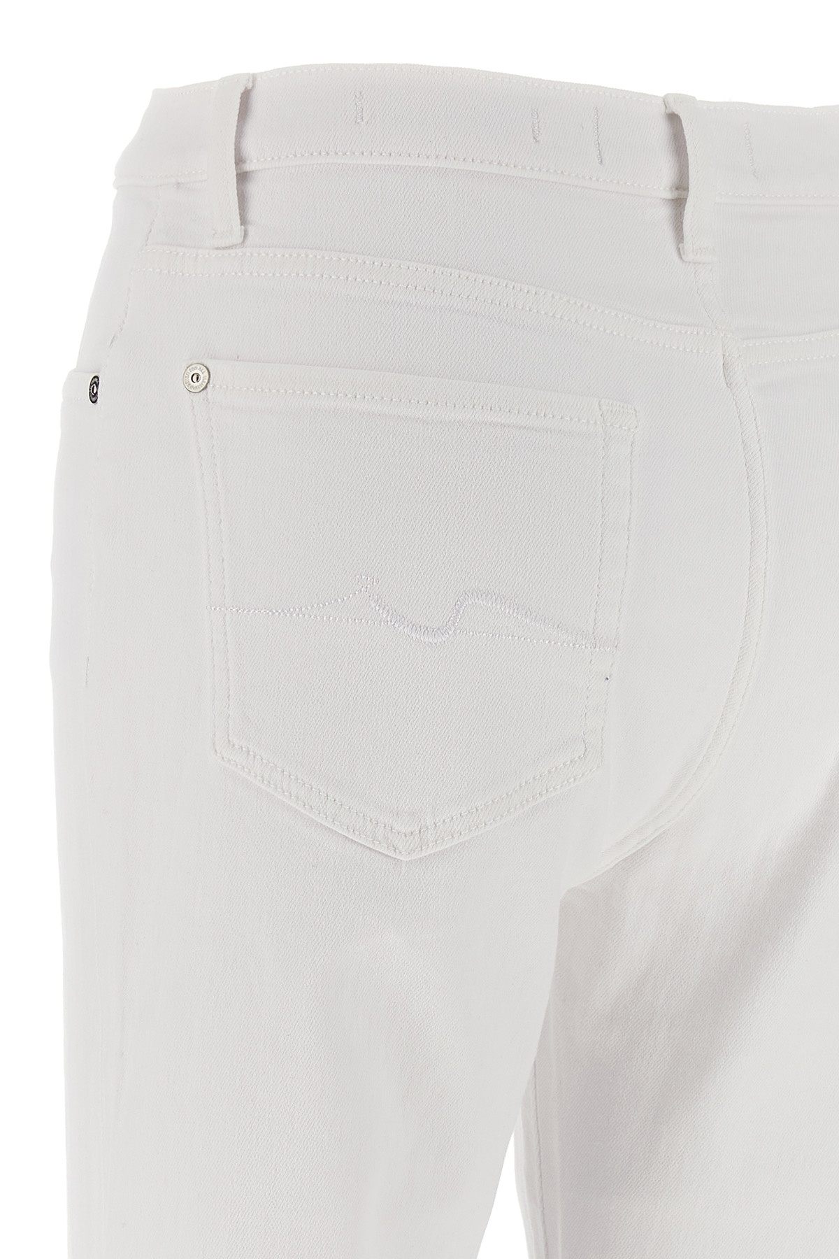 7 For All Mankind White Easy Slim Ankle Jeans