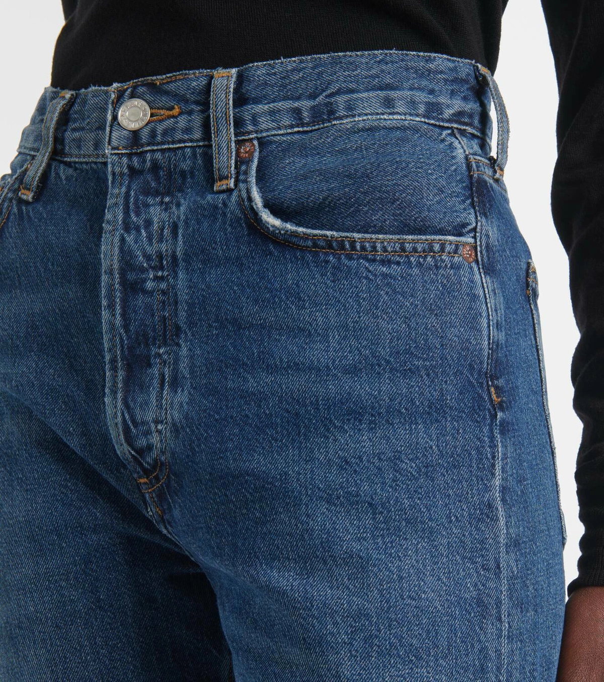 Agolde High-waisted Straight-leg Jeans In Blue