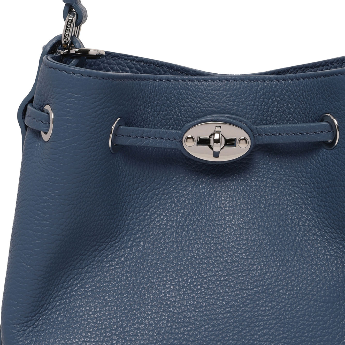 Zanellato Monda Twist-lock Small Bucket Bag In Blue