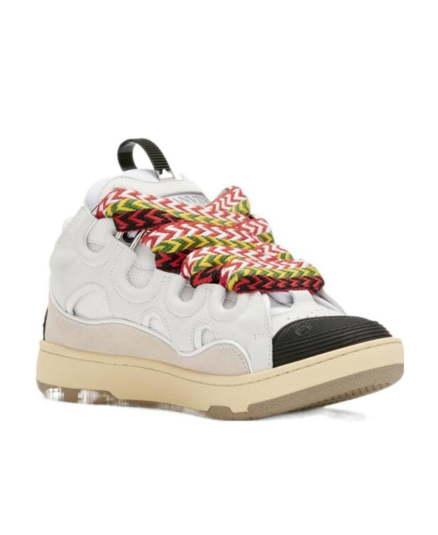 Lanvin Exaggerated Silhouette Leather And Rubber Sneakers In White