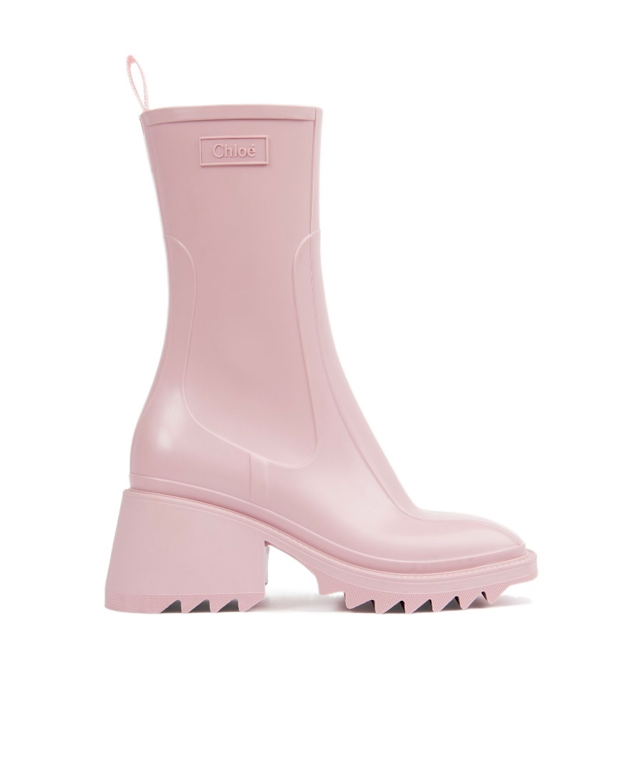 Chloé Short Rain Boots In Pink