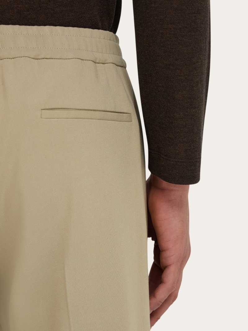 Ferragamo Tailored Leg Crepe Trousers In Neutral