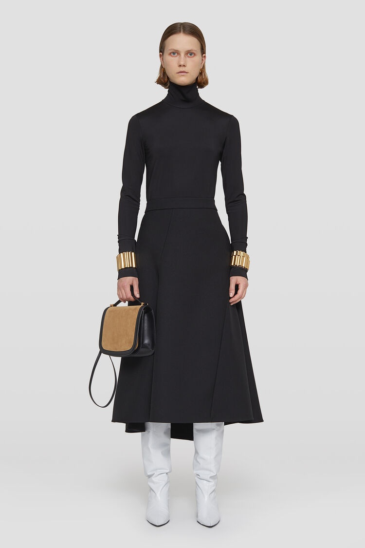 Shop Jil Sander High-neck Satin Top In Black