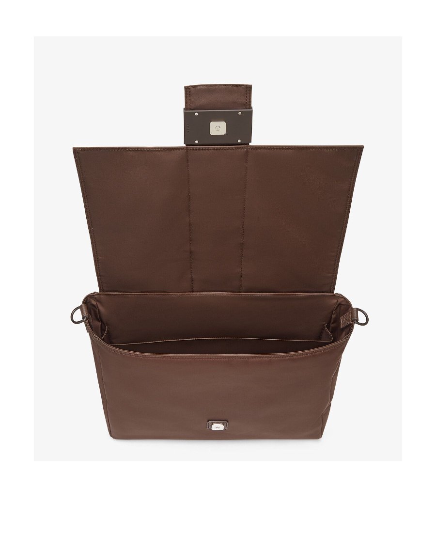 Shop Fendi Baguette Large Messenger Bag In Brown