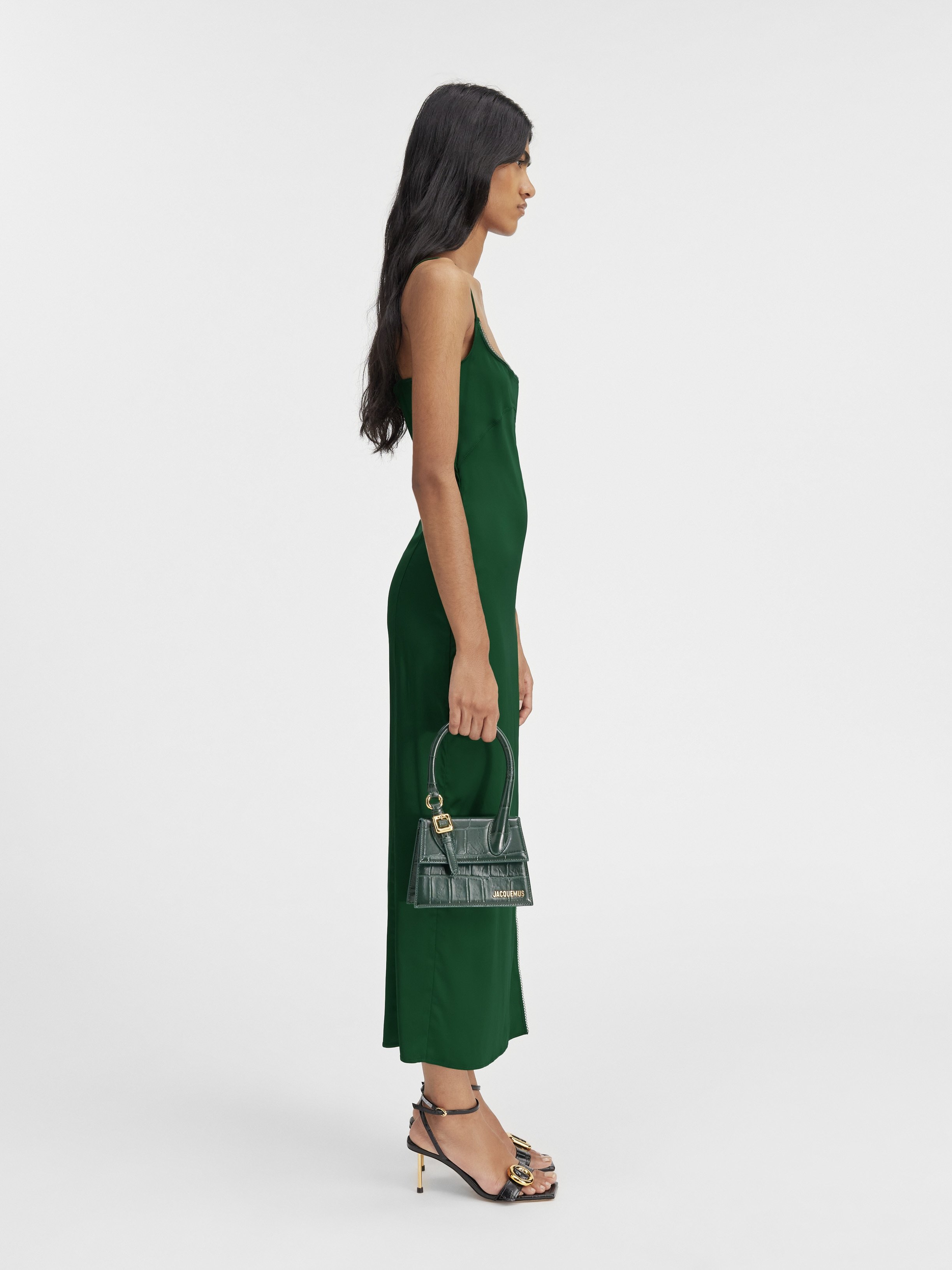 Shop Jacquemus Charm Long Dress In Green