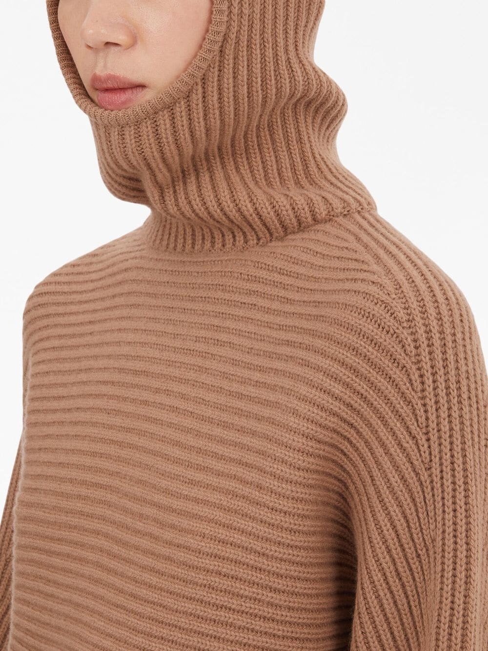 Ferragamo Colour-block Ribbed Jumper In Brown