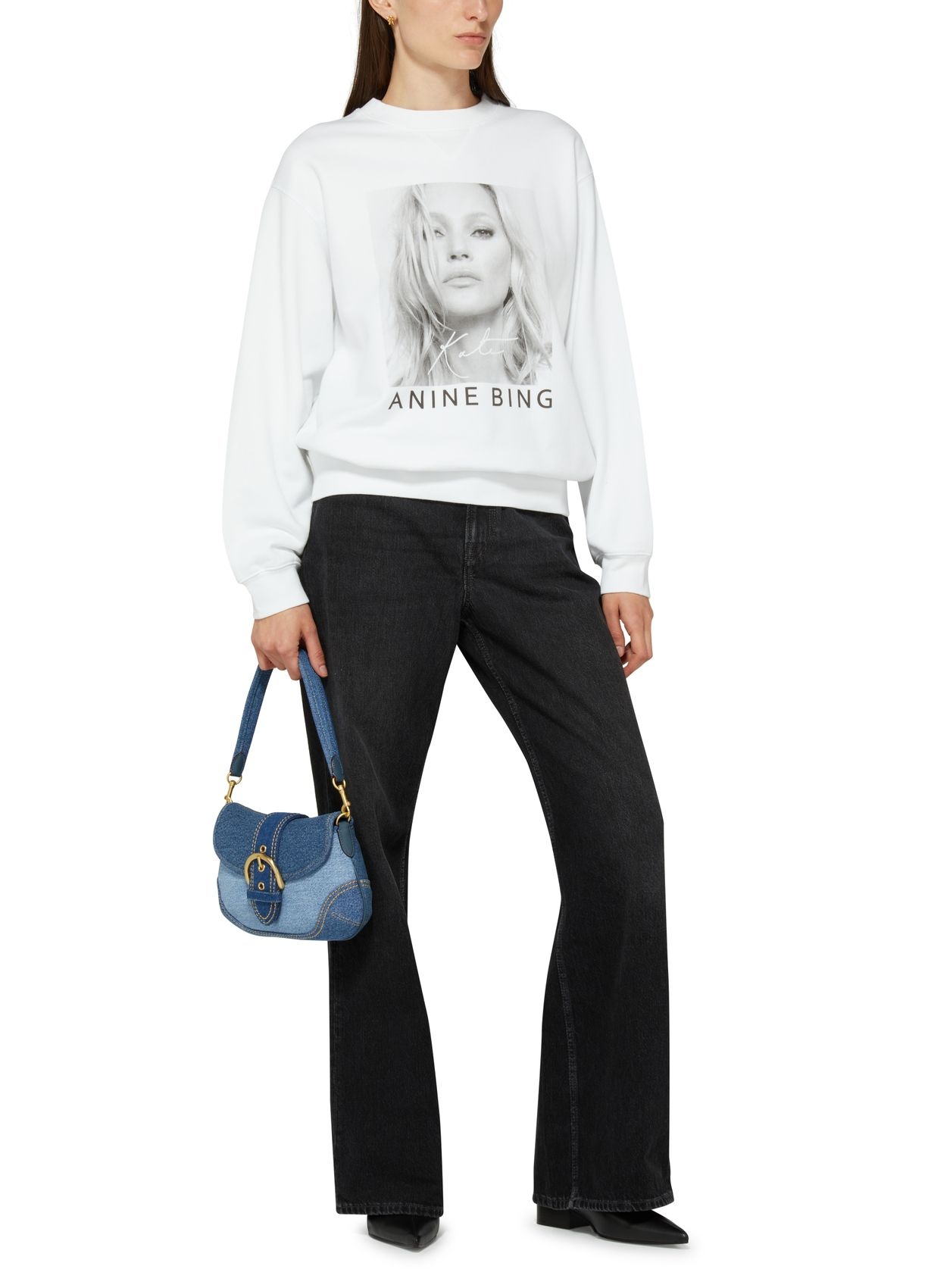 Shop Anine Bing Ramona Round-neck Sweater In White
