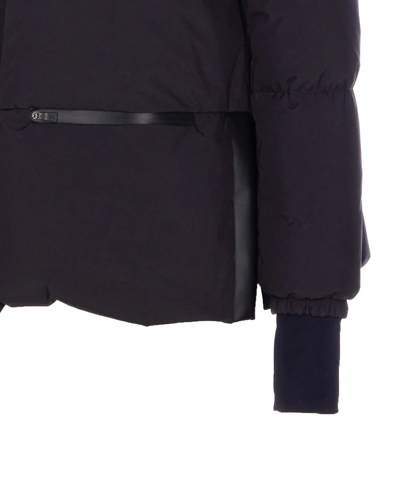 Herno Quilted Polyester Microfiber Jacket With Zip In Blue