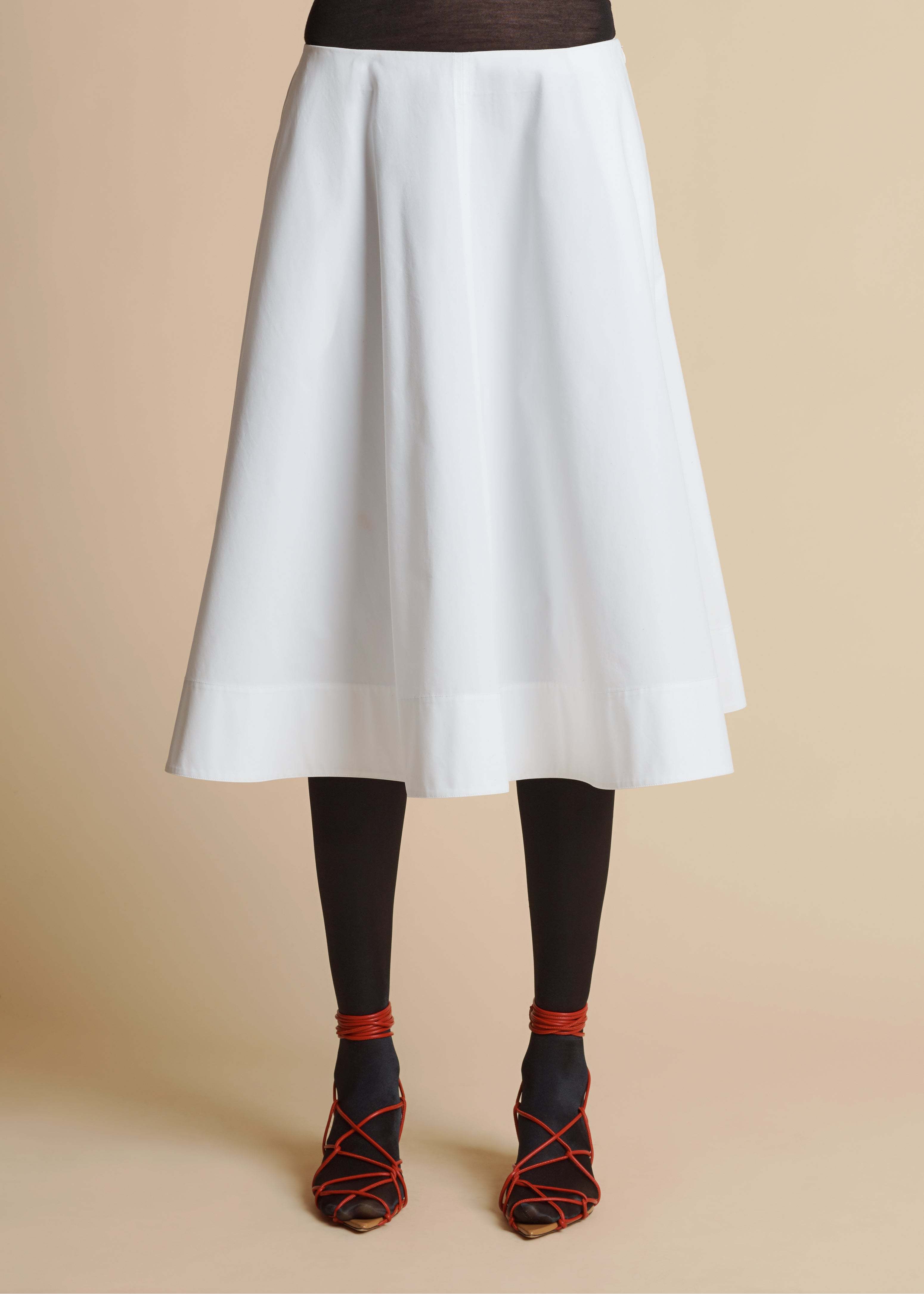 Khaite A-line Poplin Skirt In White