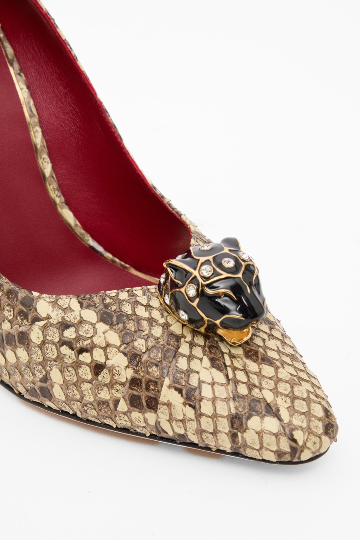 Valentino Stylish Leather Stiletto Pumps Decorative Embellishments In Animal Print