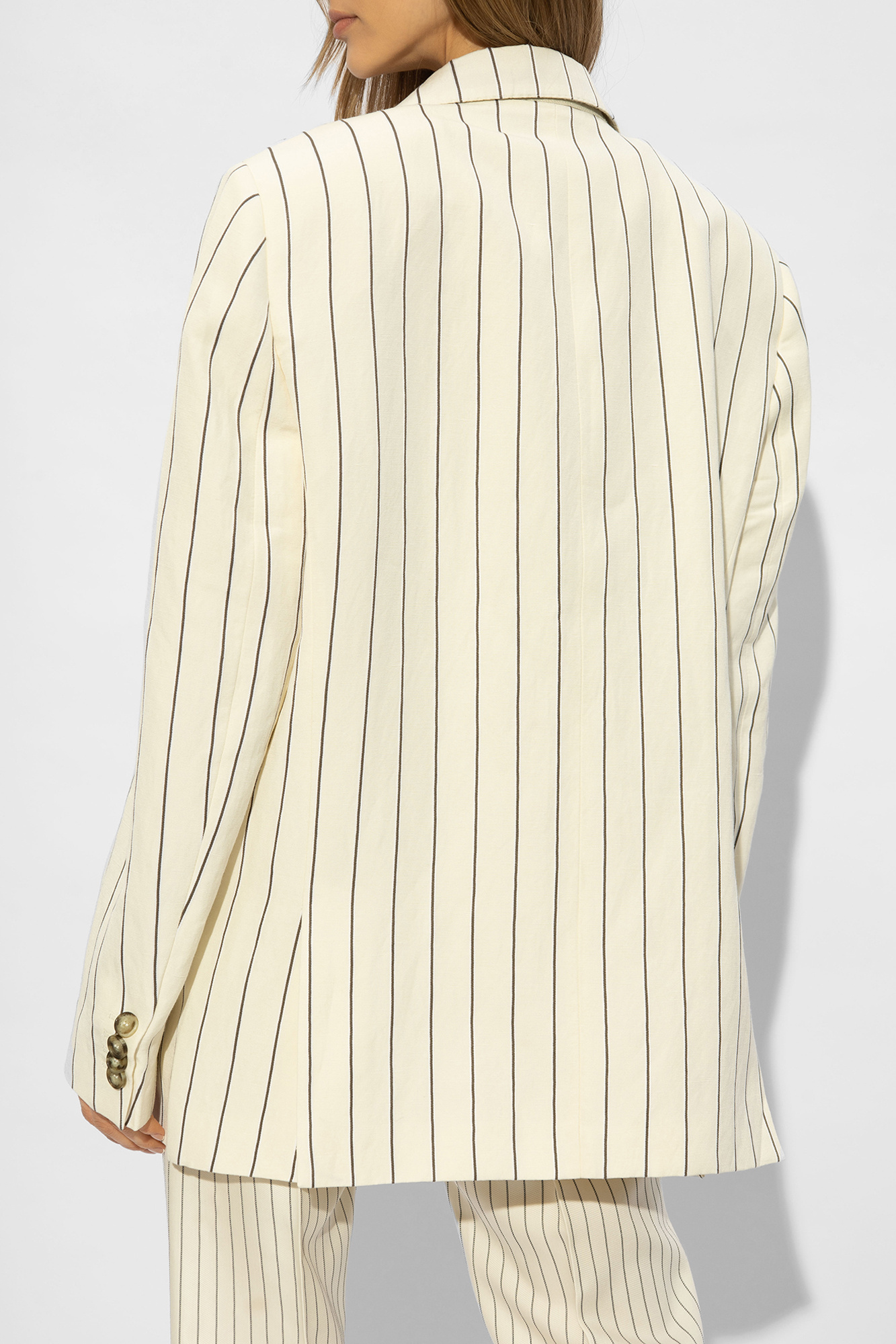 Stella Mccartney Striped Oversize Blazer In White