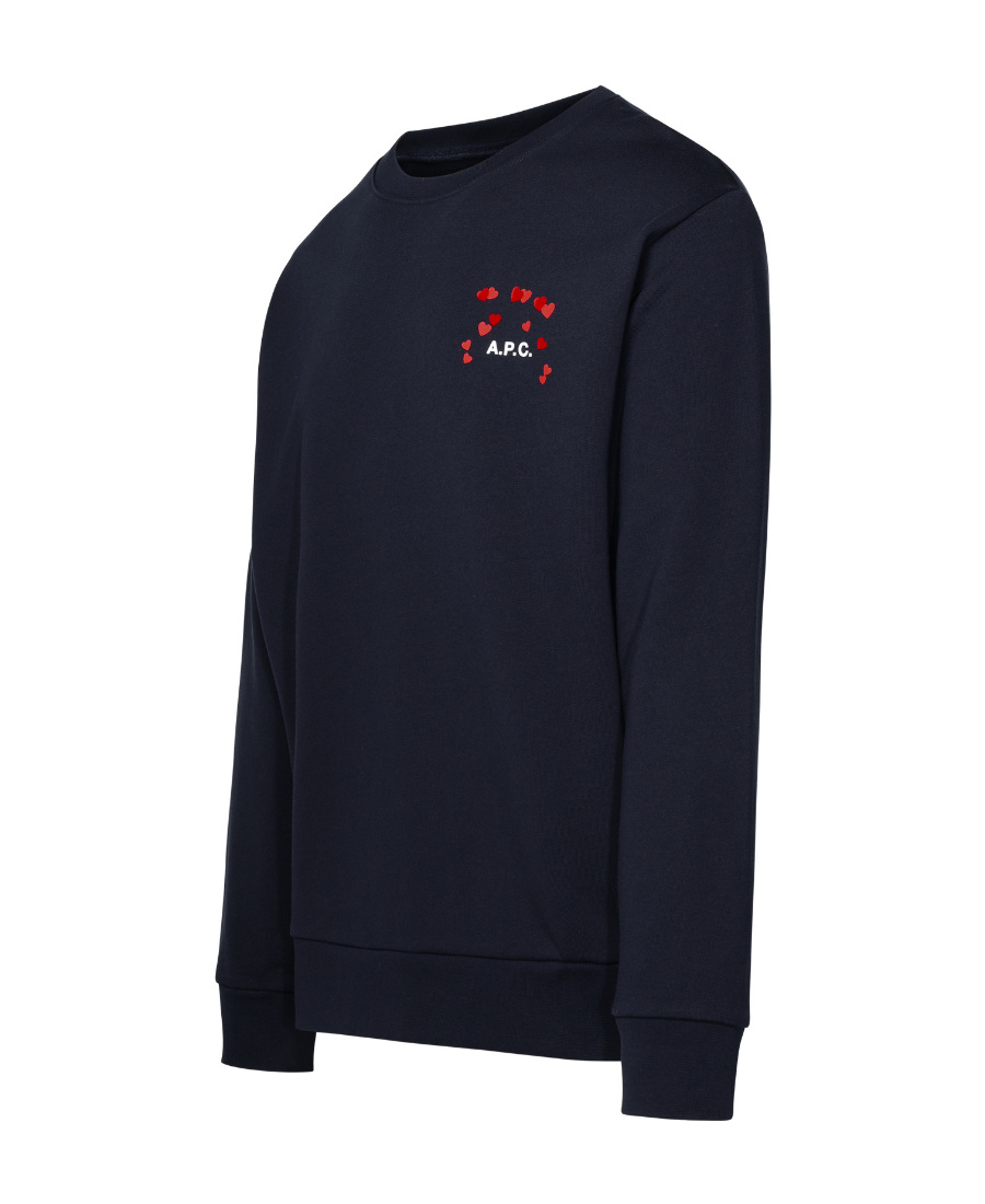 Apc Logo-print Cotton Sweatshirt In Black