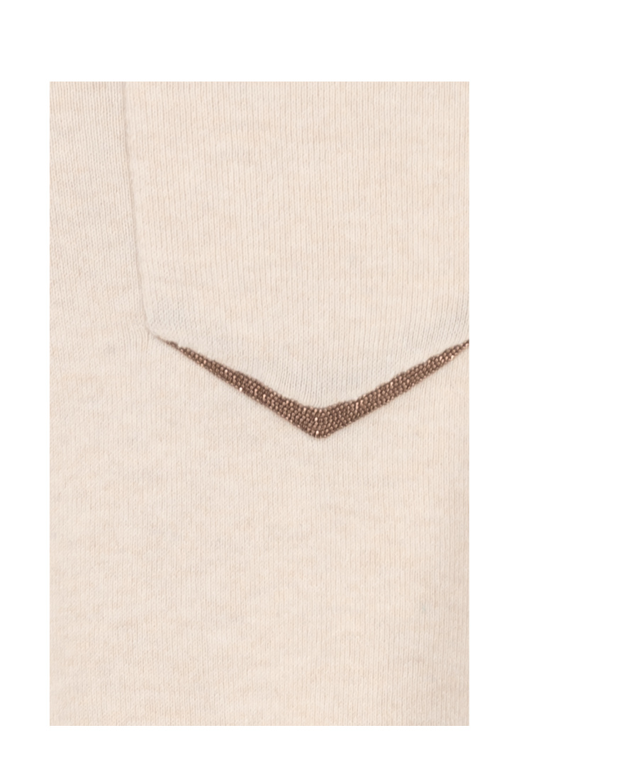 Brunello Cucinelli Bead-detail Knitted Cashmere Sweater In Nude