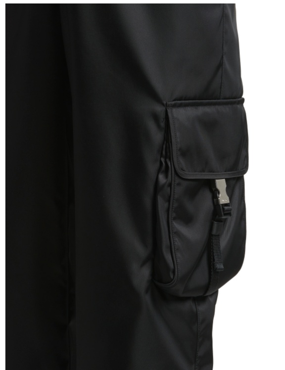 Prada Re-nylon Cargo Trousers In Black