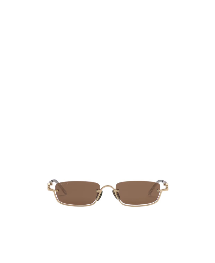 Gucci Rectangular Frame Sunglasses In Brown